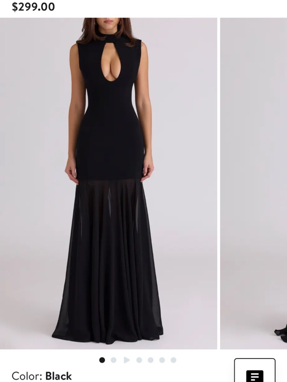 House of CB Black Sleeveless Keyhole Maxi Dress
